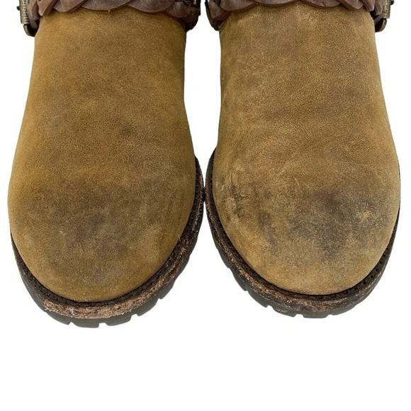 Sigerson Morrison Boots Women's 7 Brown Suede Leather Ankle Booties Shearling - Picture 13 of 14